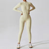 Women’s Zipper Long Sleeve Seamless Sports Jumpsuit