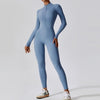 Women’s Zipper Long Sleeve Seamless Sports Jumpsuit