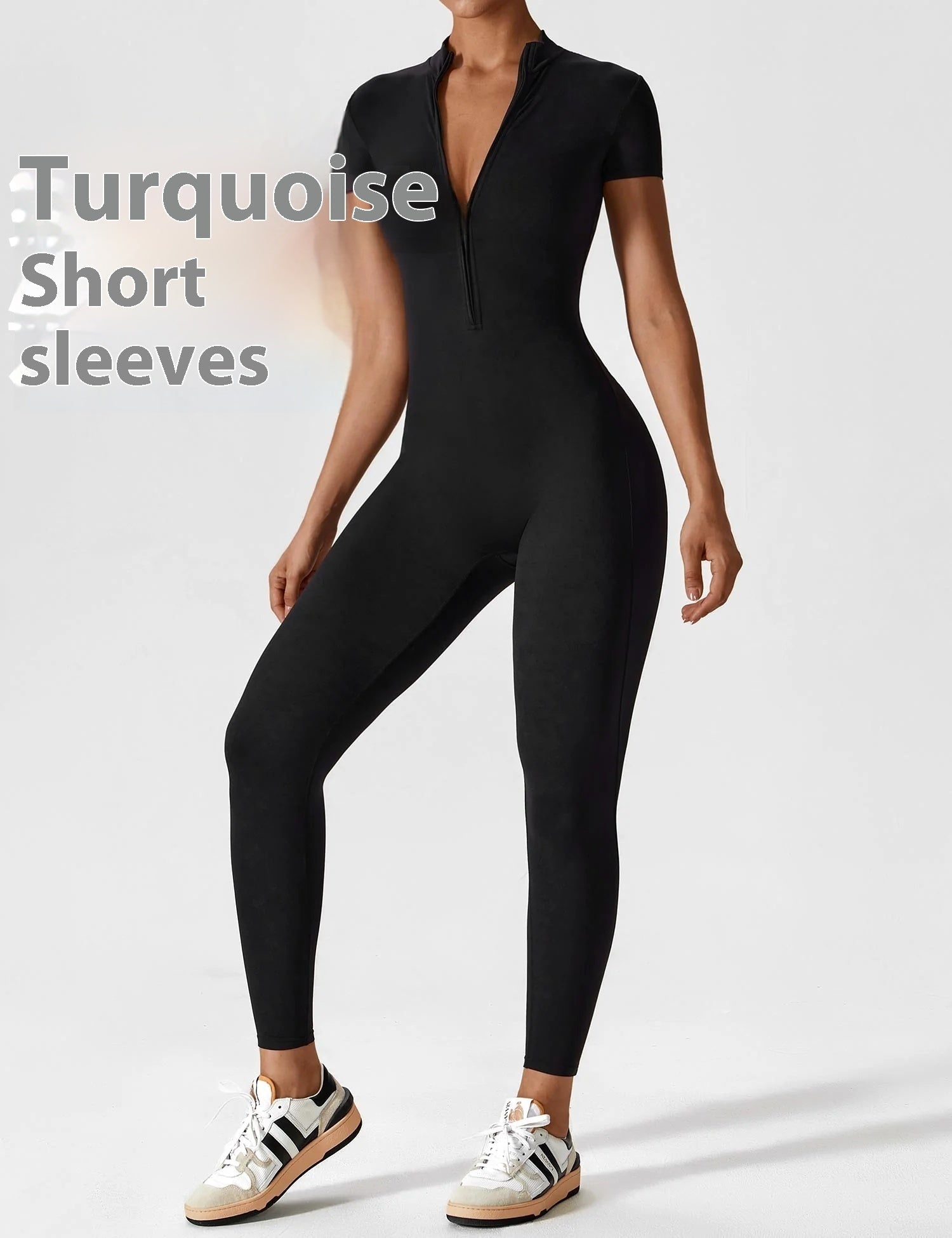 Women’s Zipper Long Sleeve Seamless Sports Jumpsuit