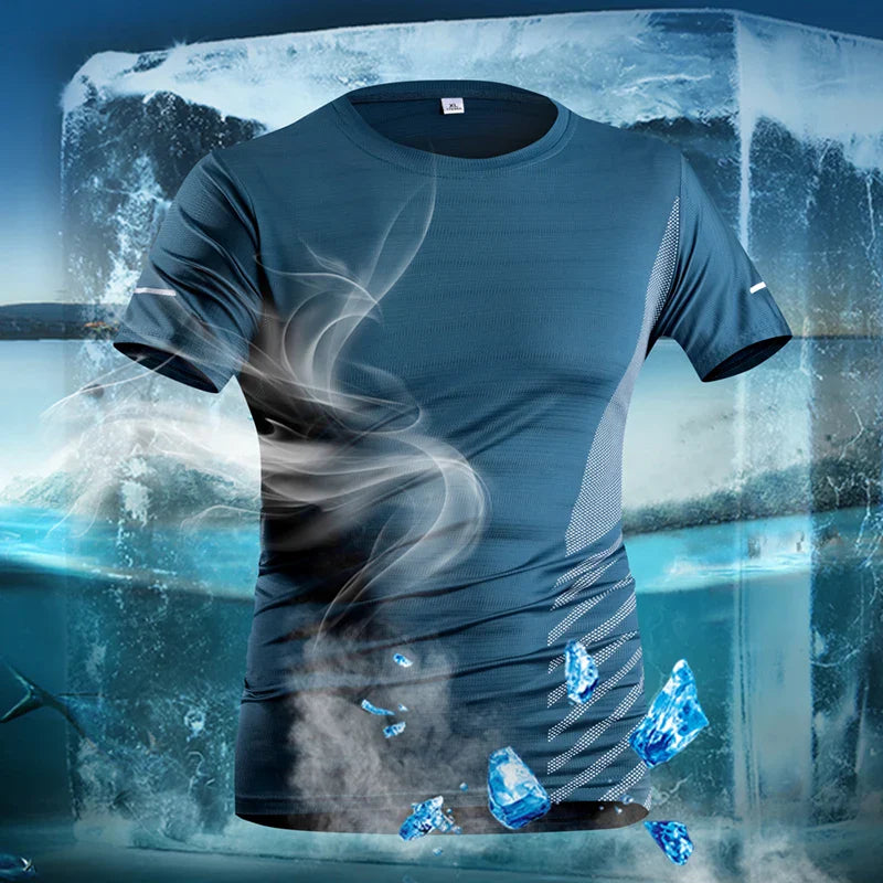 Cool Run Reflective Ice Silk Men's Fitness Tee