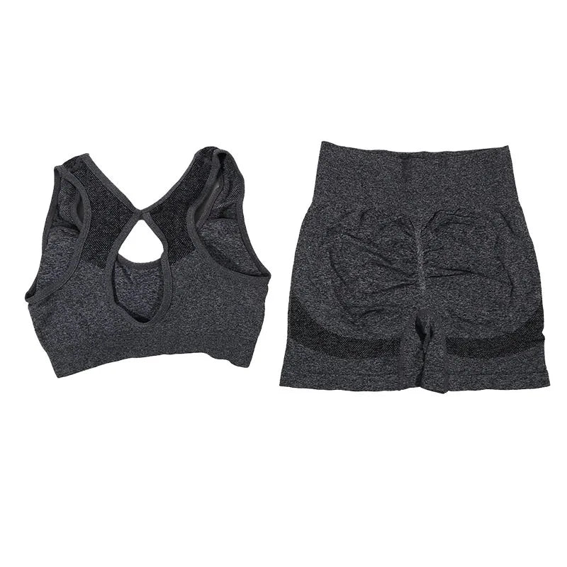 Yoga Women's Fitness Suit Shorts Workout Set