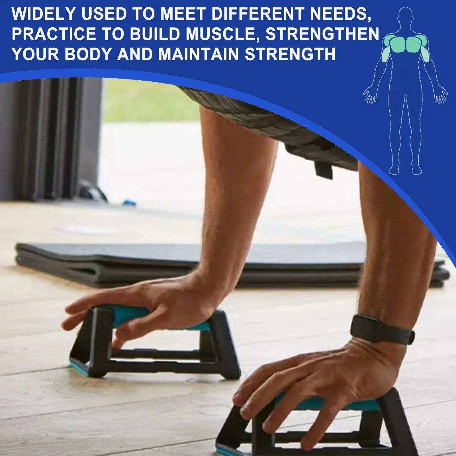 Ergonomic Push-Up Stand – Home Gym Fitness