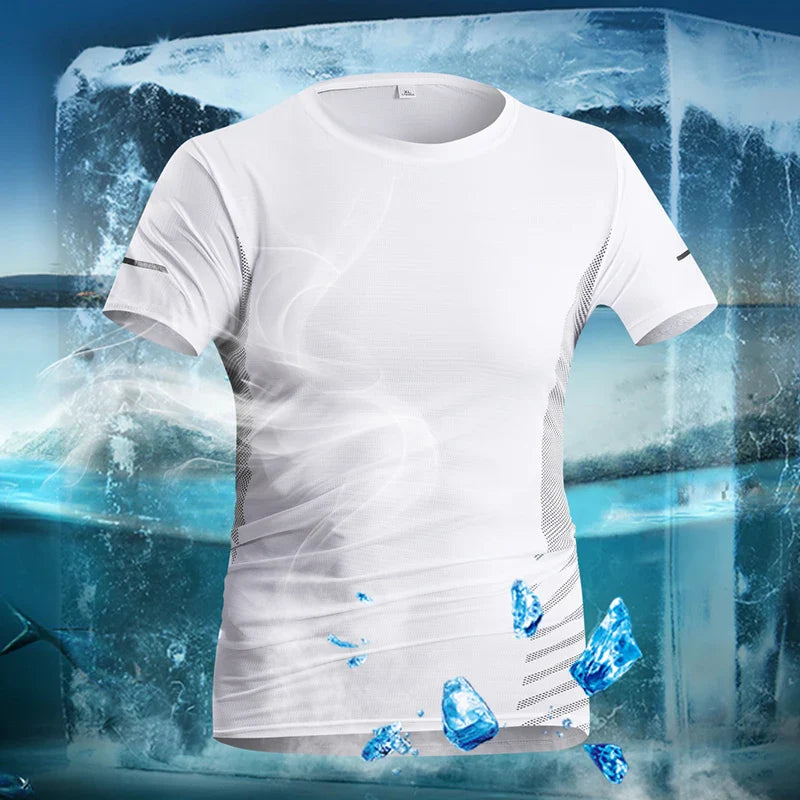 Cool Run Reflective Ice Silk Men's Fitness Tee