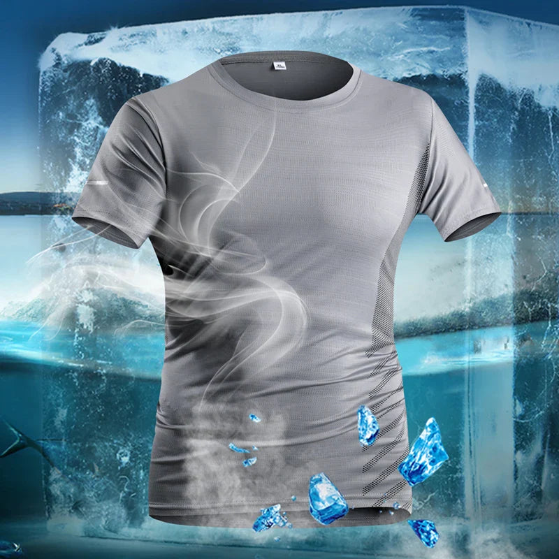 Cool Run Reflective Ice Silk Men's Fitness Tee