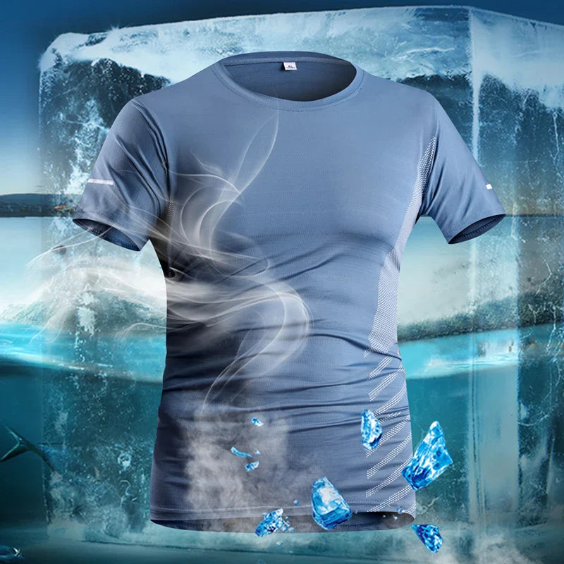 Cool Run Reflective Ice Silk Men's Fitness Tee