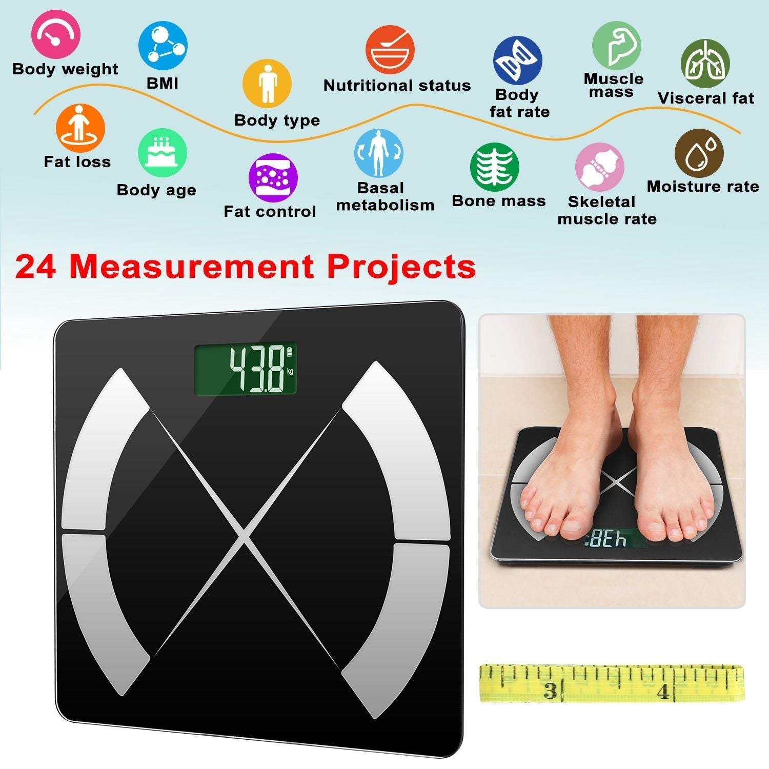 Smart Body Composition Digital Scale with App