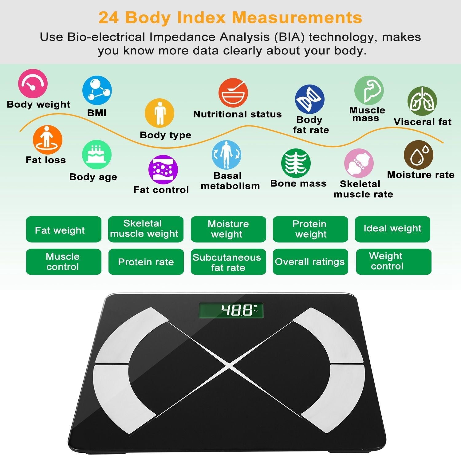 Smart Body Composition Digital Scale with App